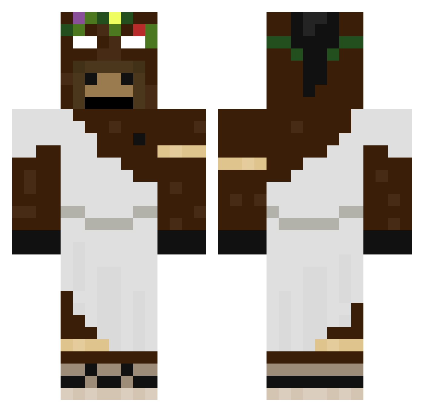 Asmusos Minecraft skin, front and back view
