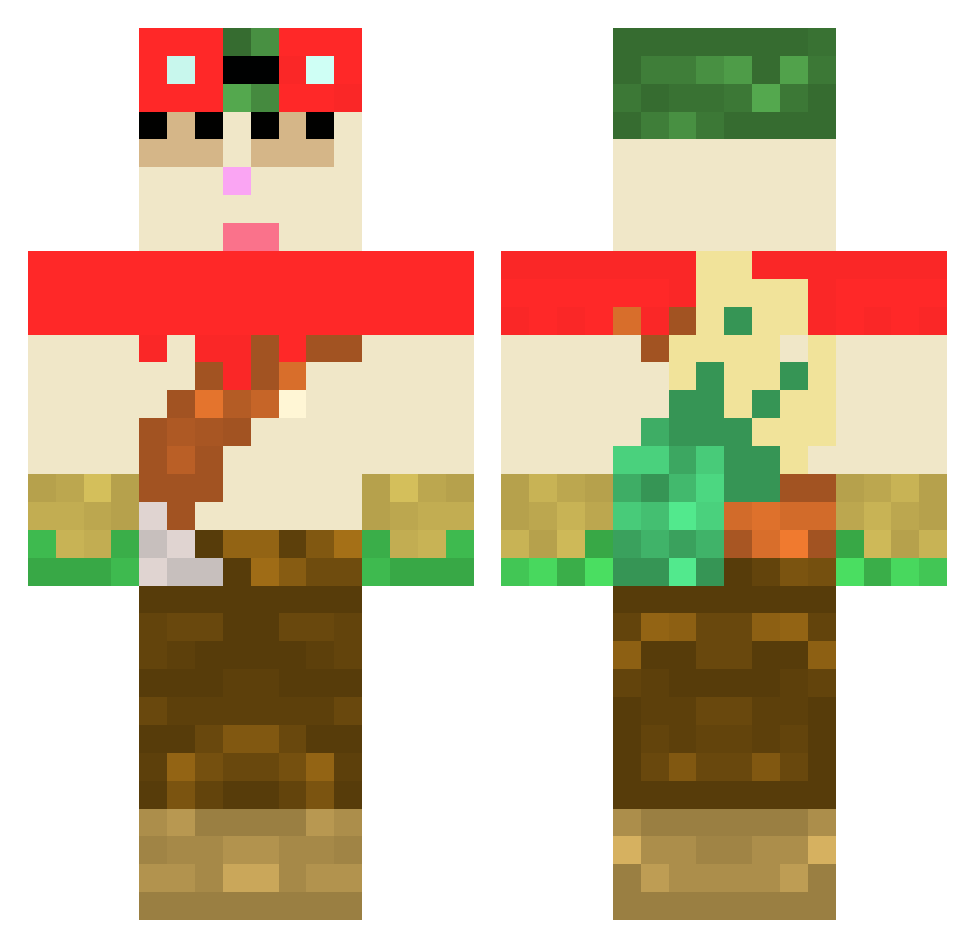 Scrounger Minecraft skin, front and back view