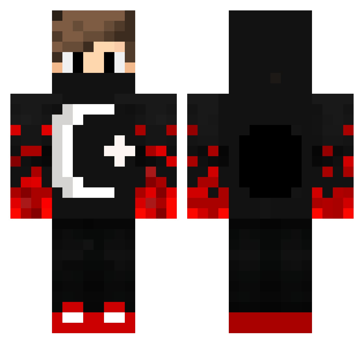 Egmans0 Minecraft skin, front and back view