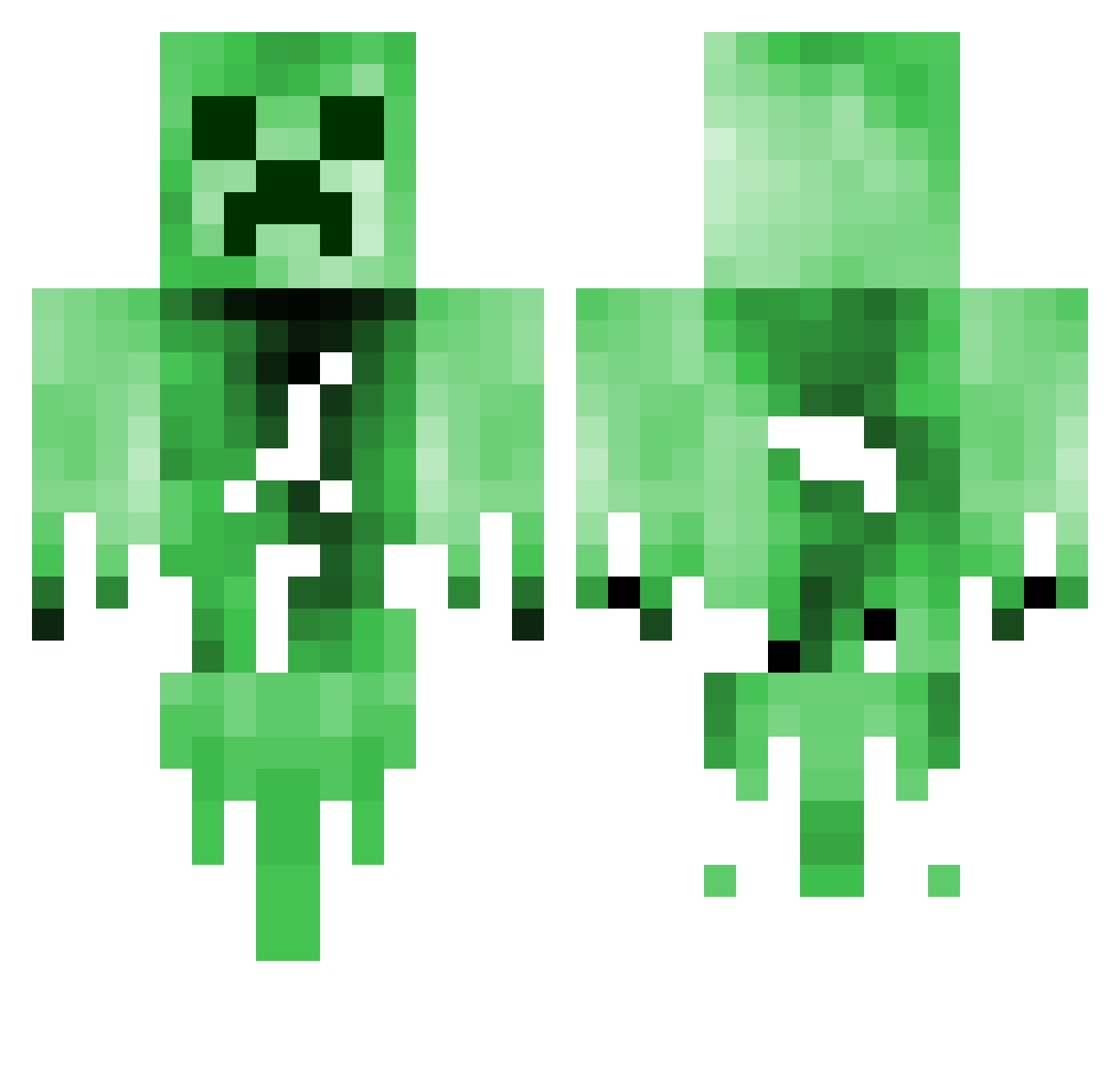 Sev3nF0ur Minecraft skin, front and back view