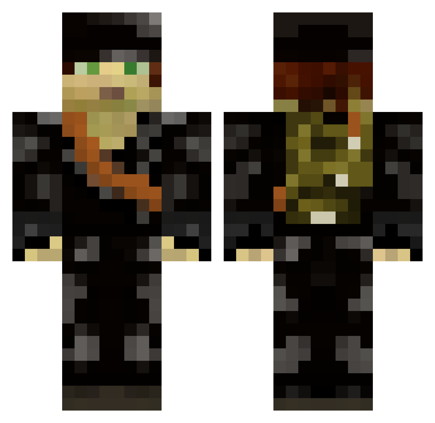Overjoyed Minecraft skin, front and back view