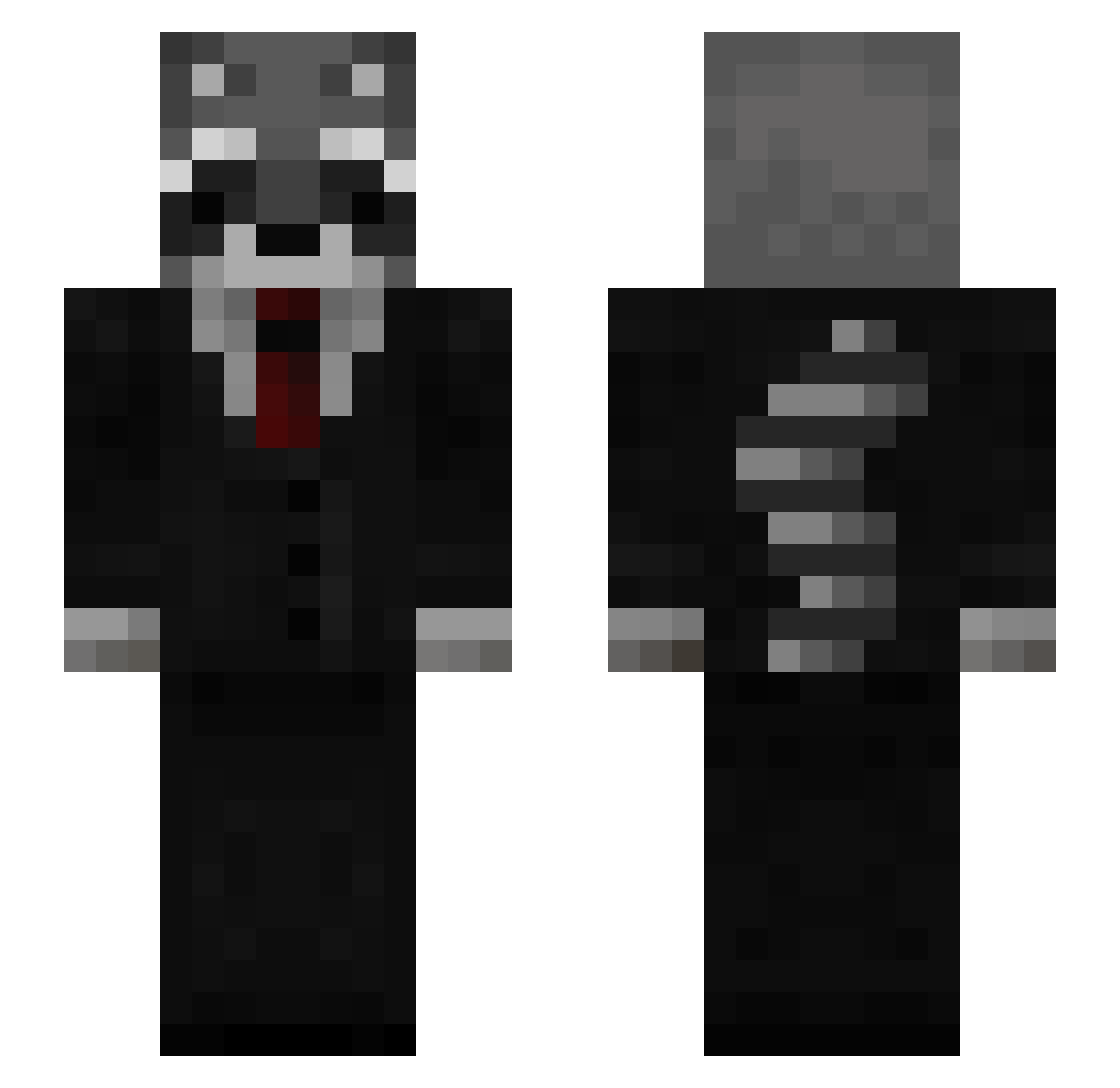 Maphz Minecraft skin, front and back view