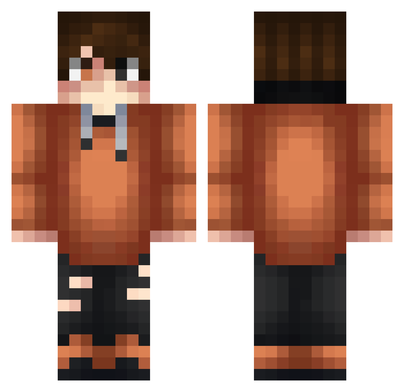 Starlaiser Minecraft skin, front and back view