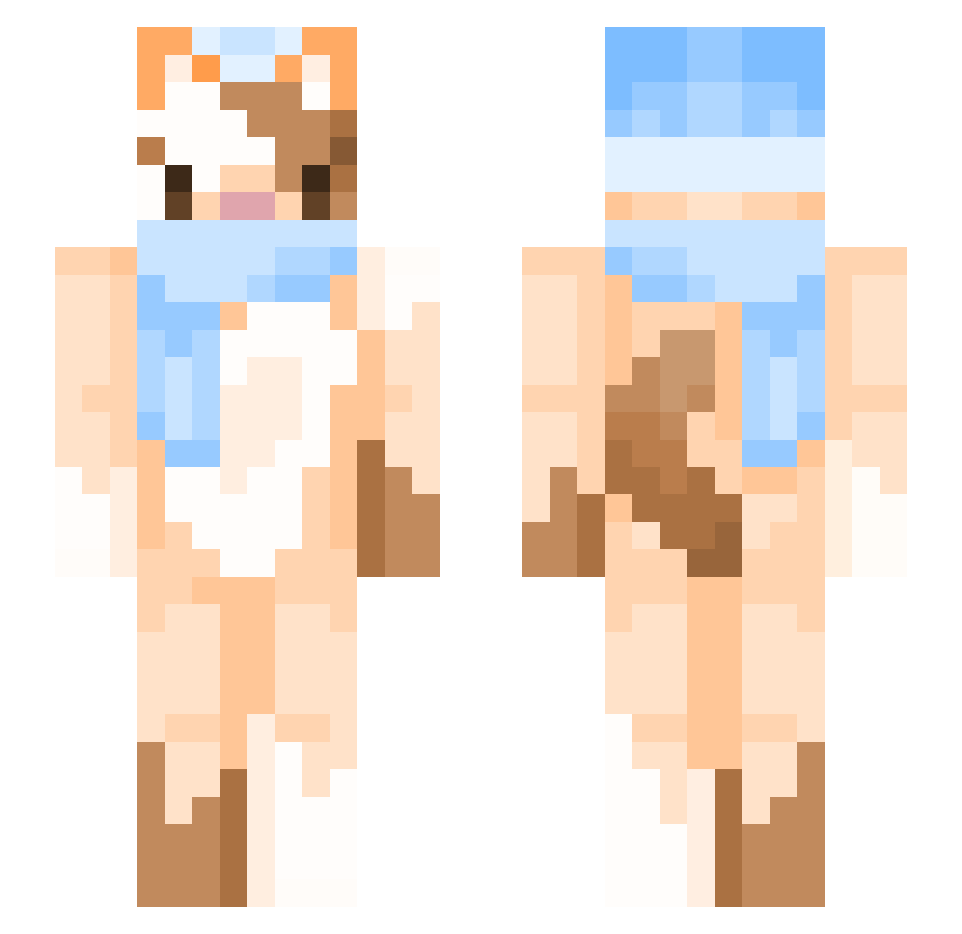 l__uz Minecraft skin, front and back view