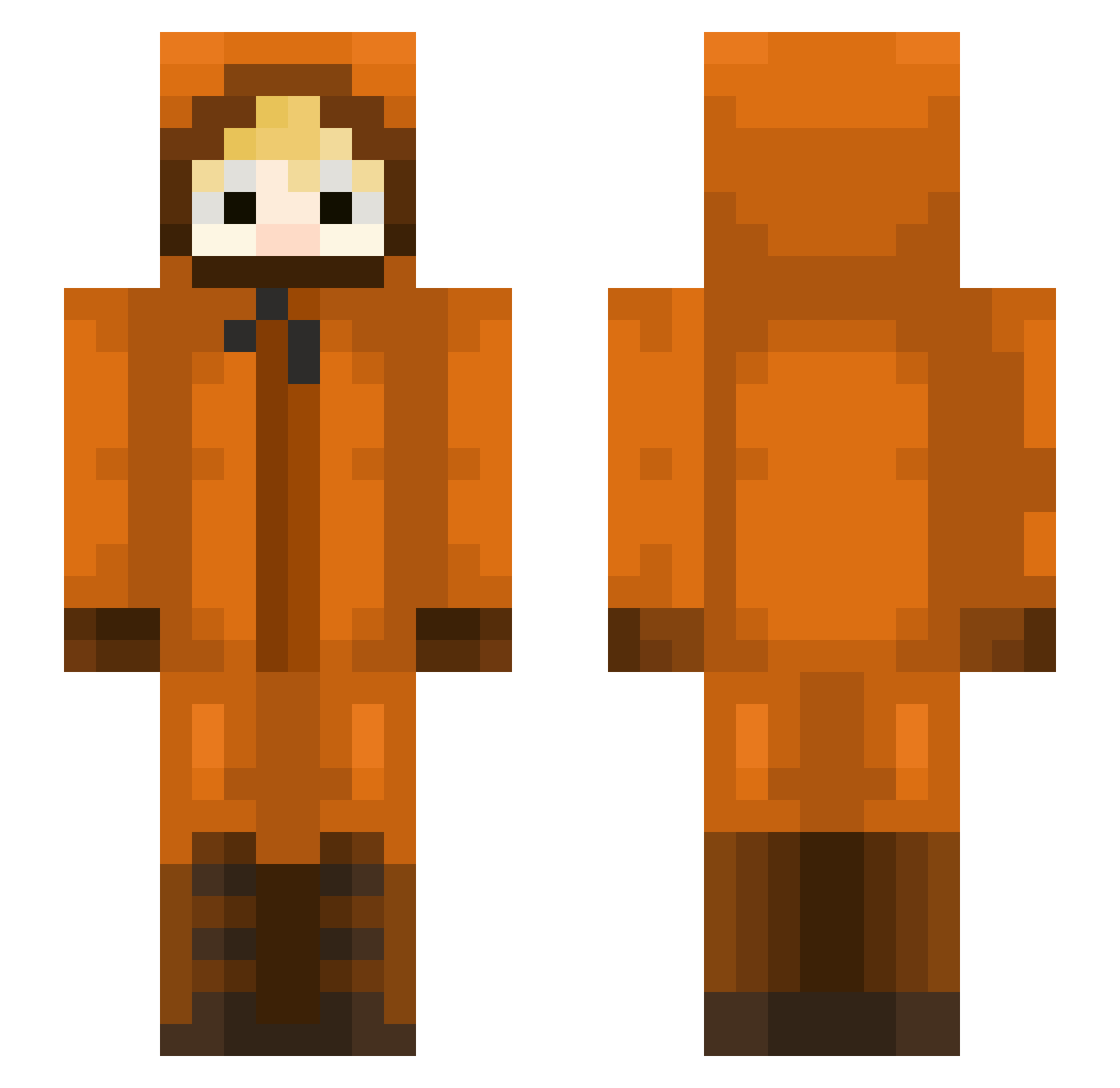 Zeton Minecraft skin, front and back view