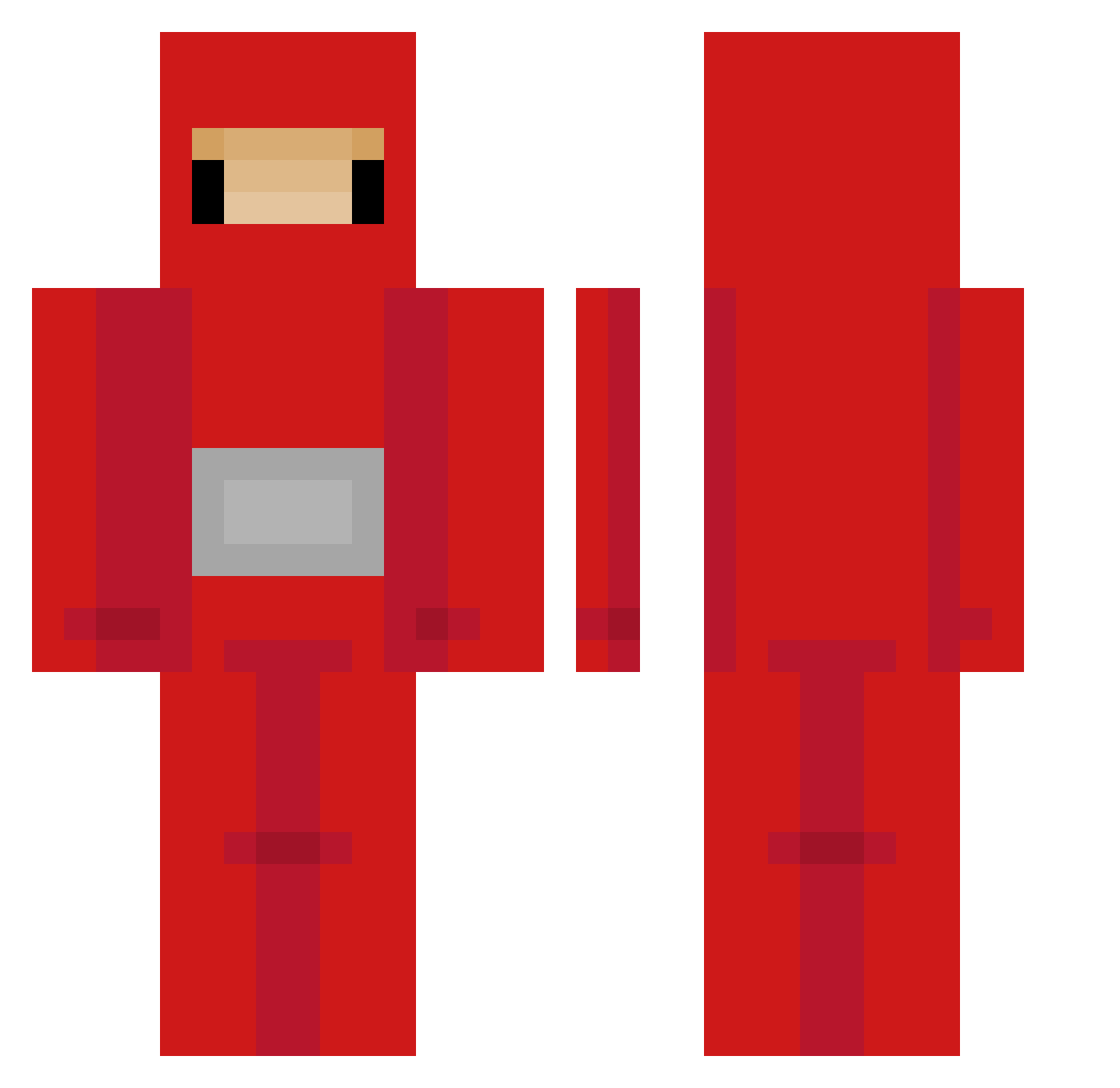 BigRedLJS Minecraft skin, front and back view