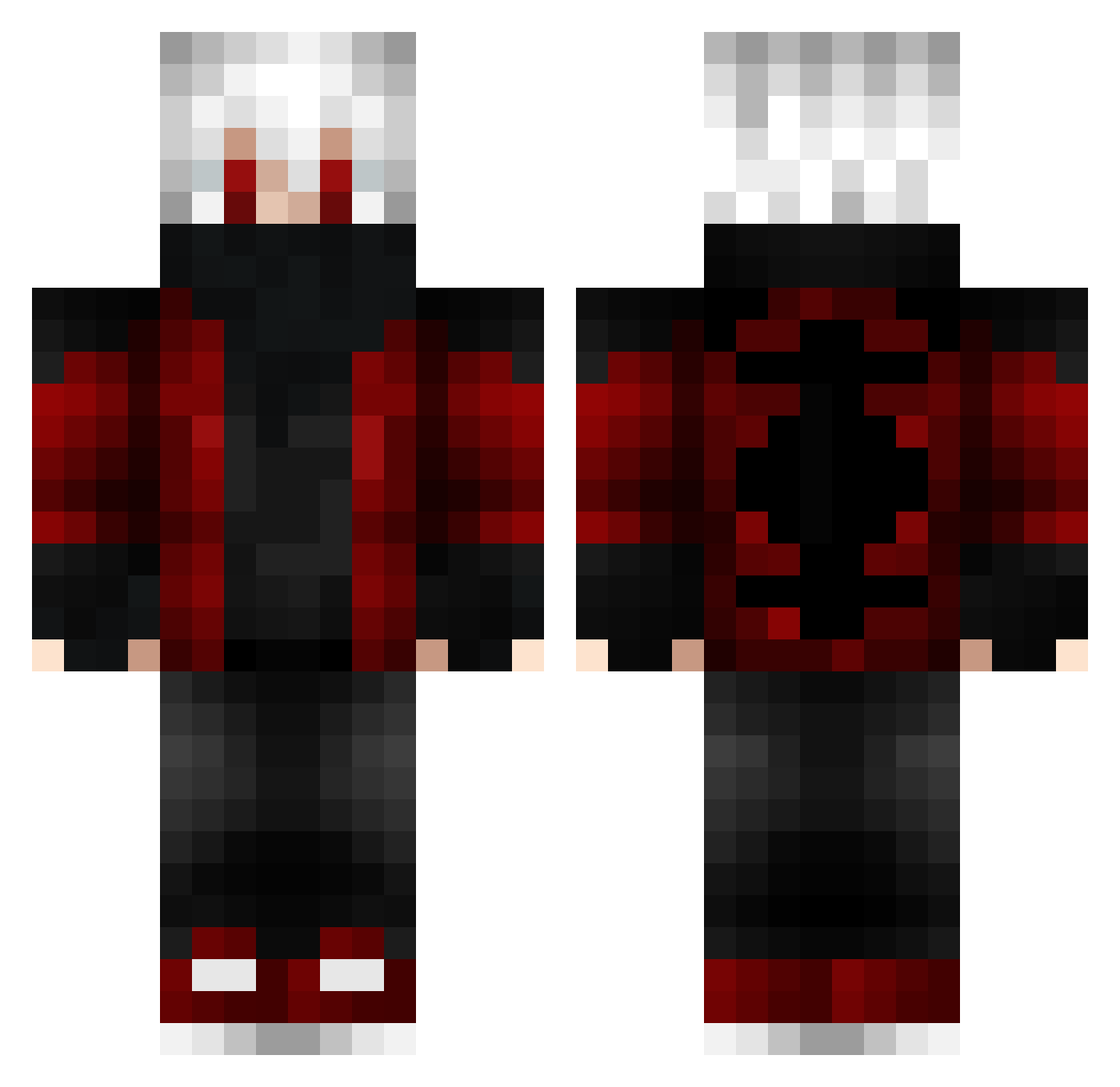 RizeGM Minecraft skin, front and back view
