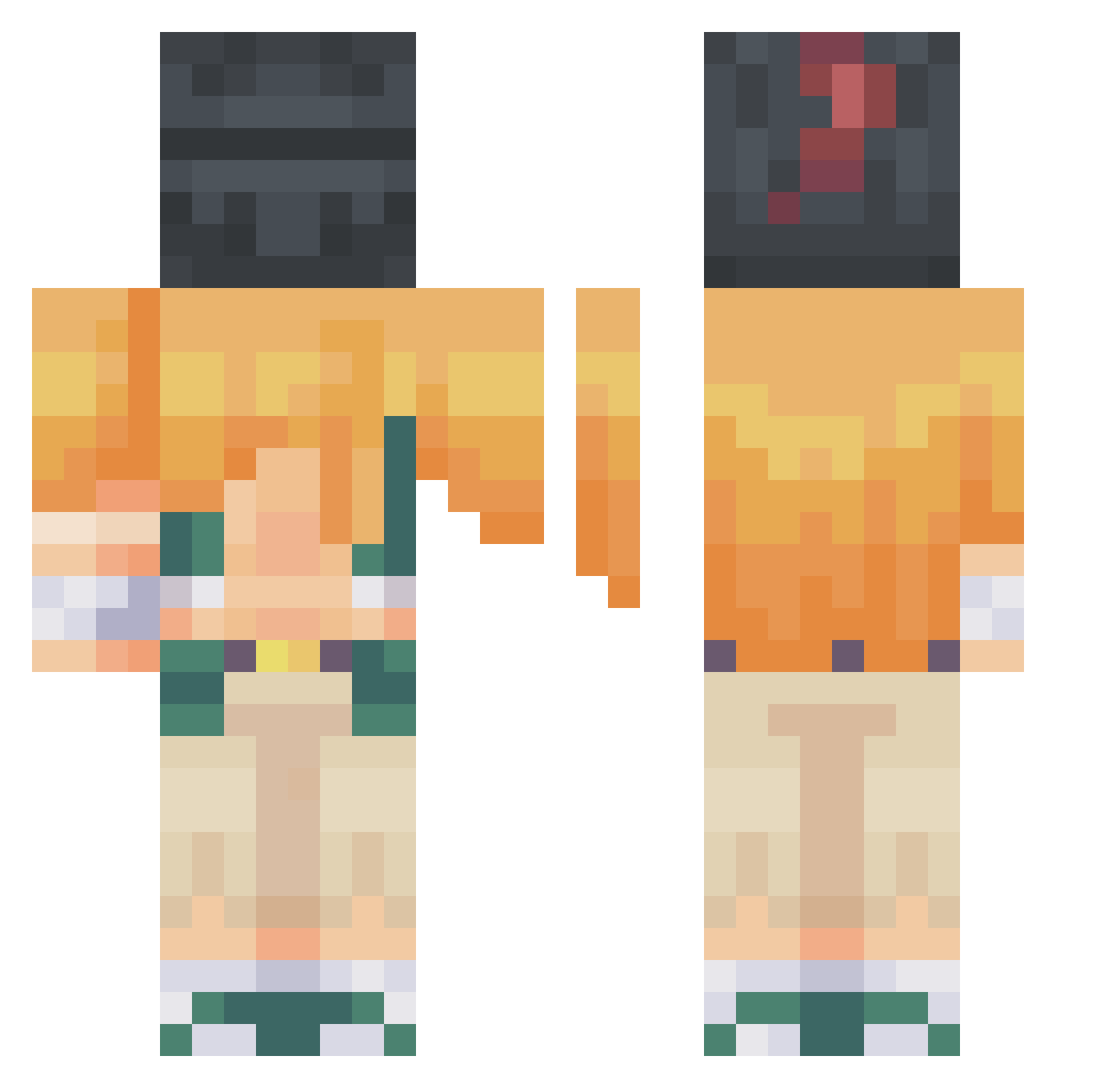 kuhreig Minecraft skin, front and back view