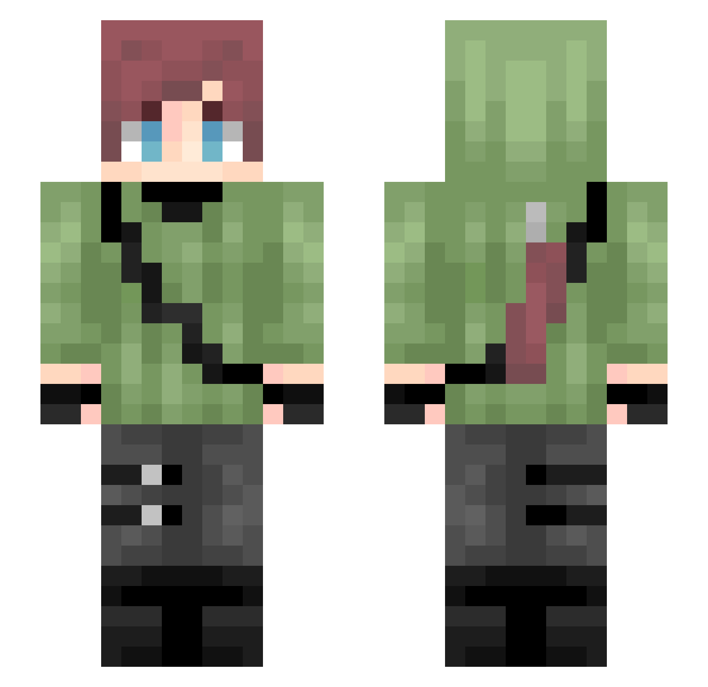 Reywaldy345 Minecraft skin, front and back view