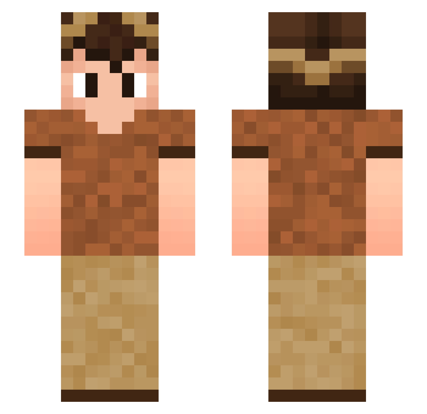 Wetdew Minecraft skin, front and back view