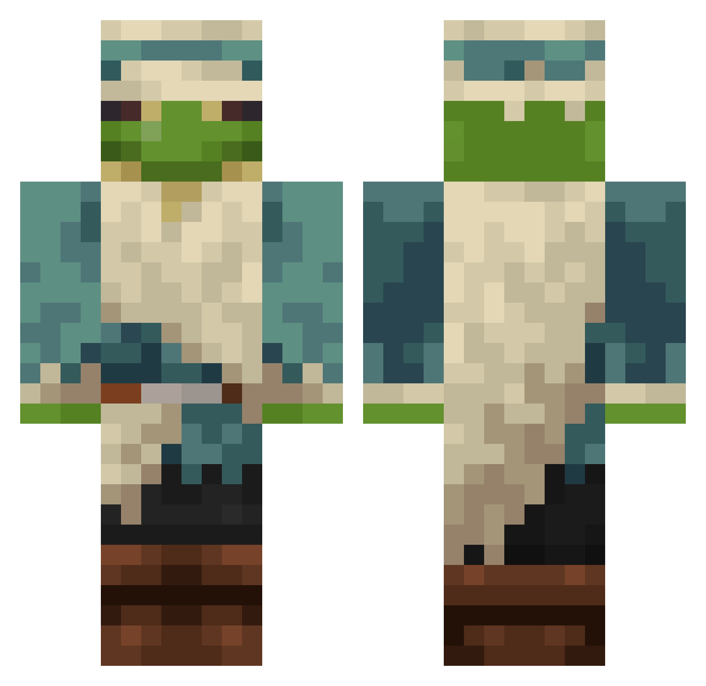 SVG3104 Minecraft skin, front and back view
