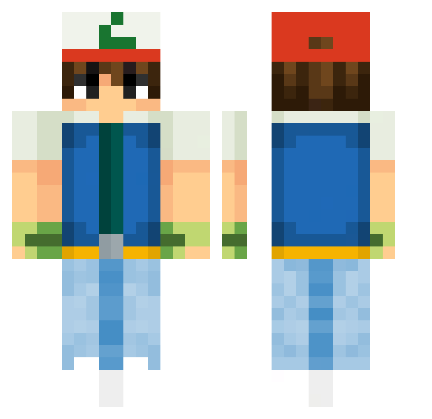 Eishy Minecraft skin, front and back view