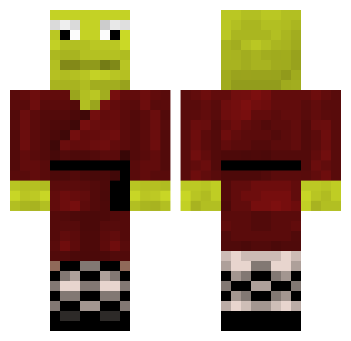 rincackrin Minecraft skin, front and back view