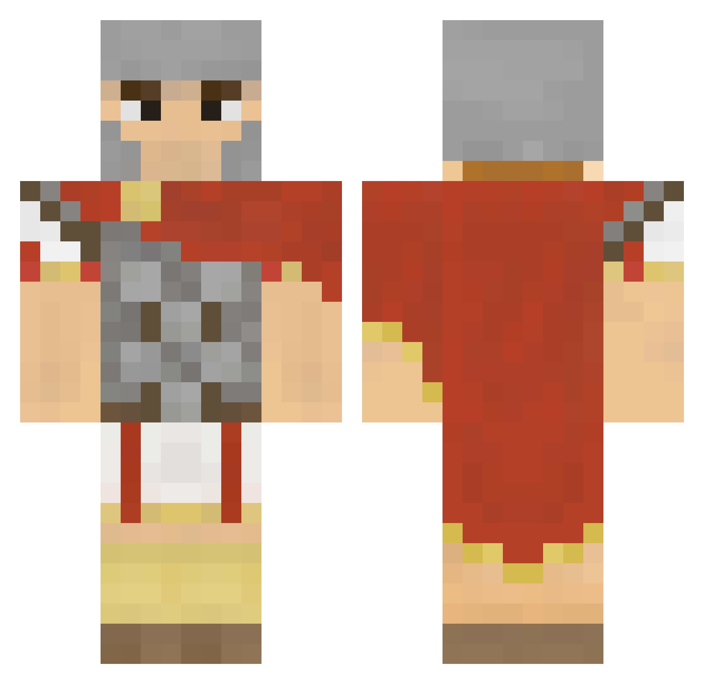 Centurion Minecraft skin, front and back view