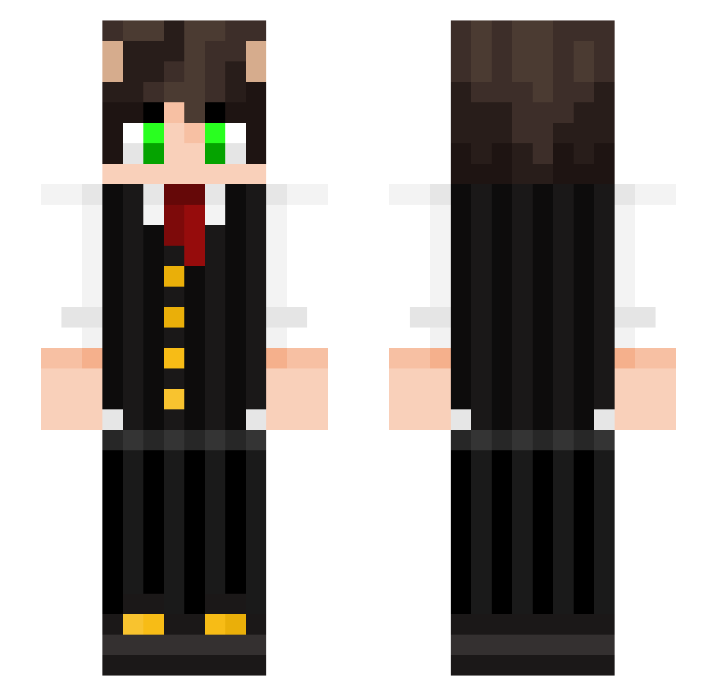NeadArz Minecraft skin, front and back view