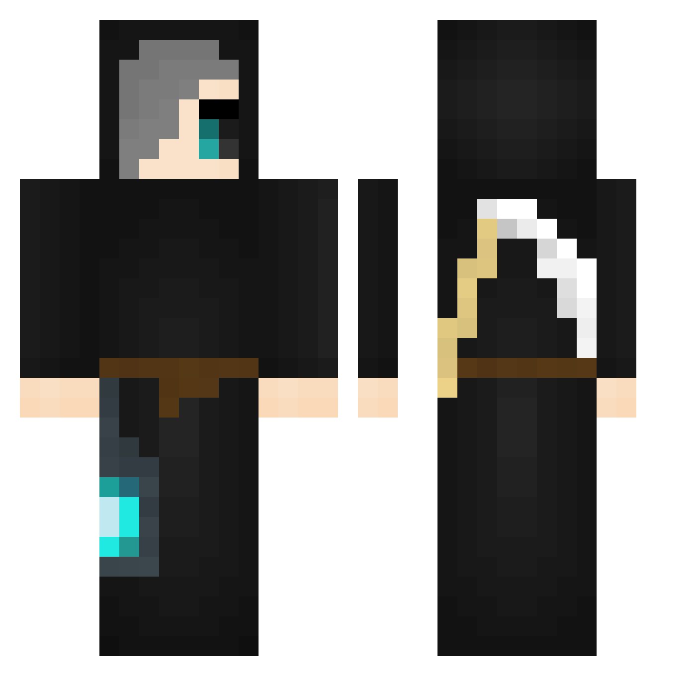 jaged_karma Minecraft skin, front and back view