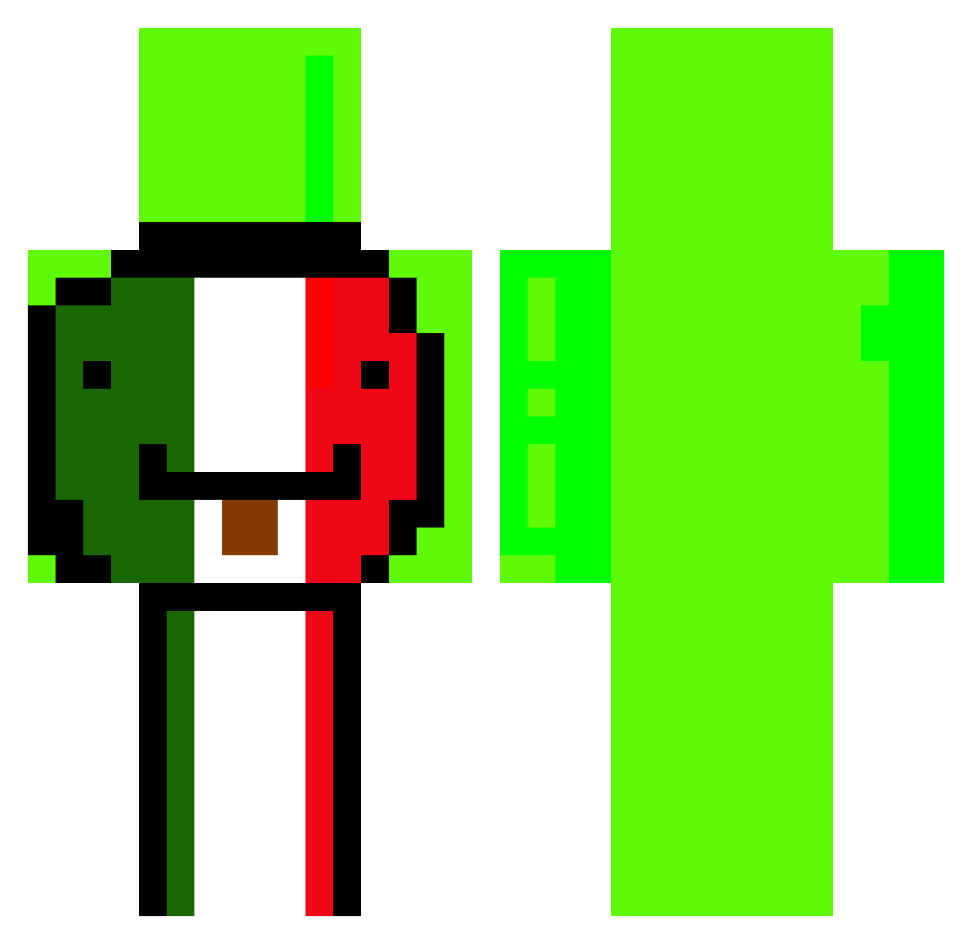 yummykorn Minecraft skin, front and back view