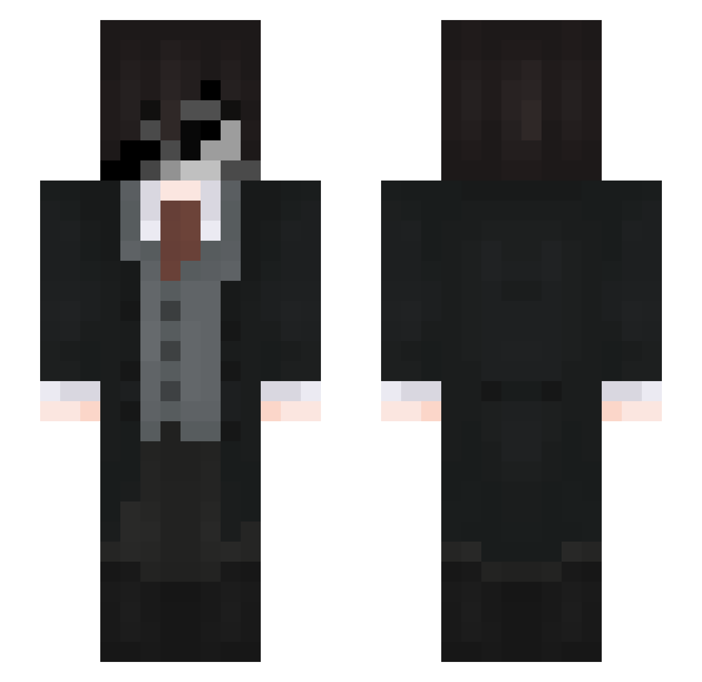 Qi_i2 Minecraft skin, front and back view