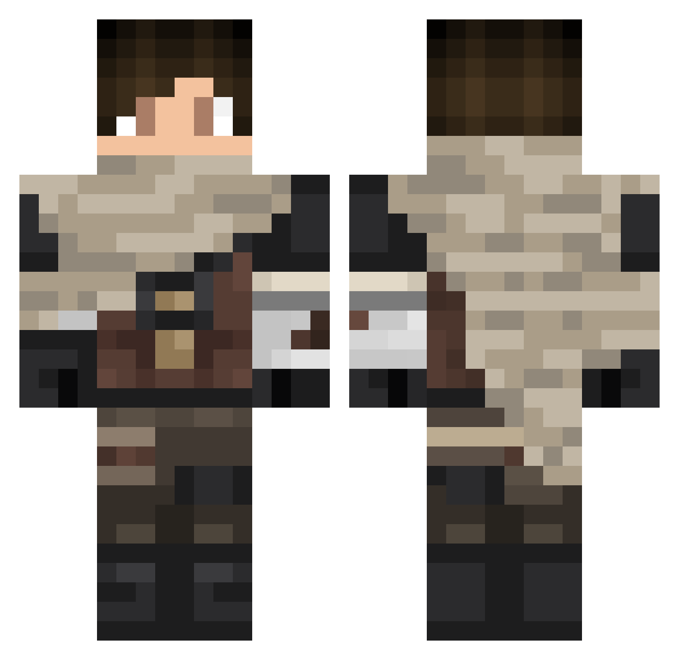 BIBISS99 Minecraft skin, front and back view