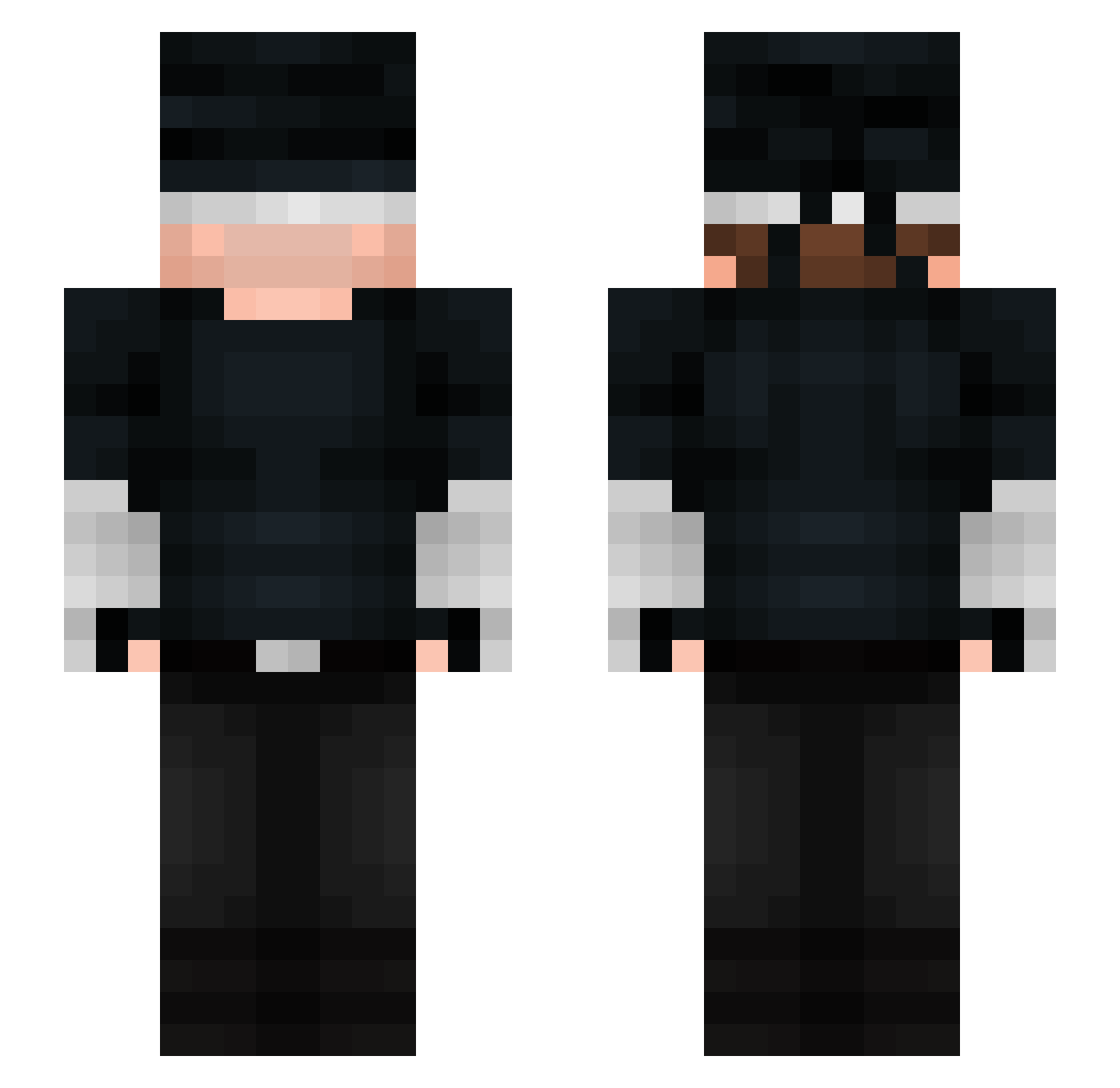 Dul1x Minecraft skin, front and back view