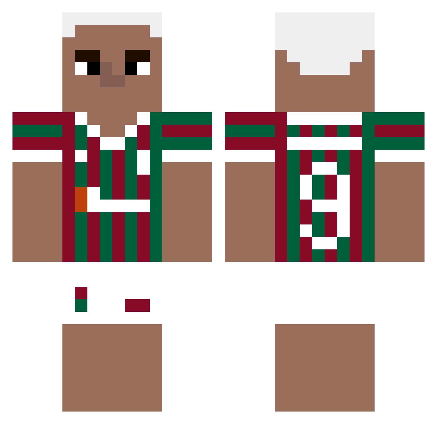 easypeasygrape Minecraft skin, front and back view