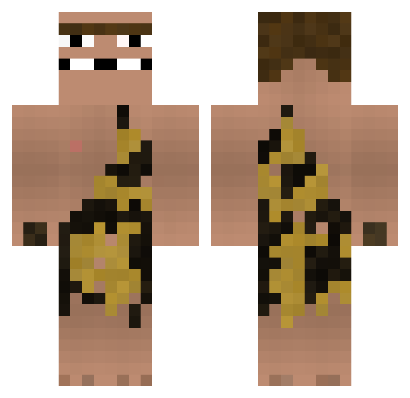 tiptoed Minecraft skin, front and back view