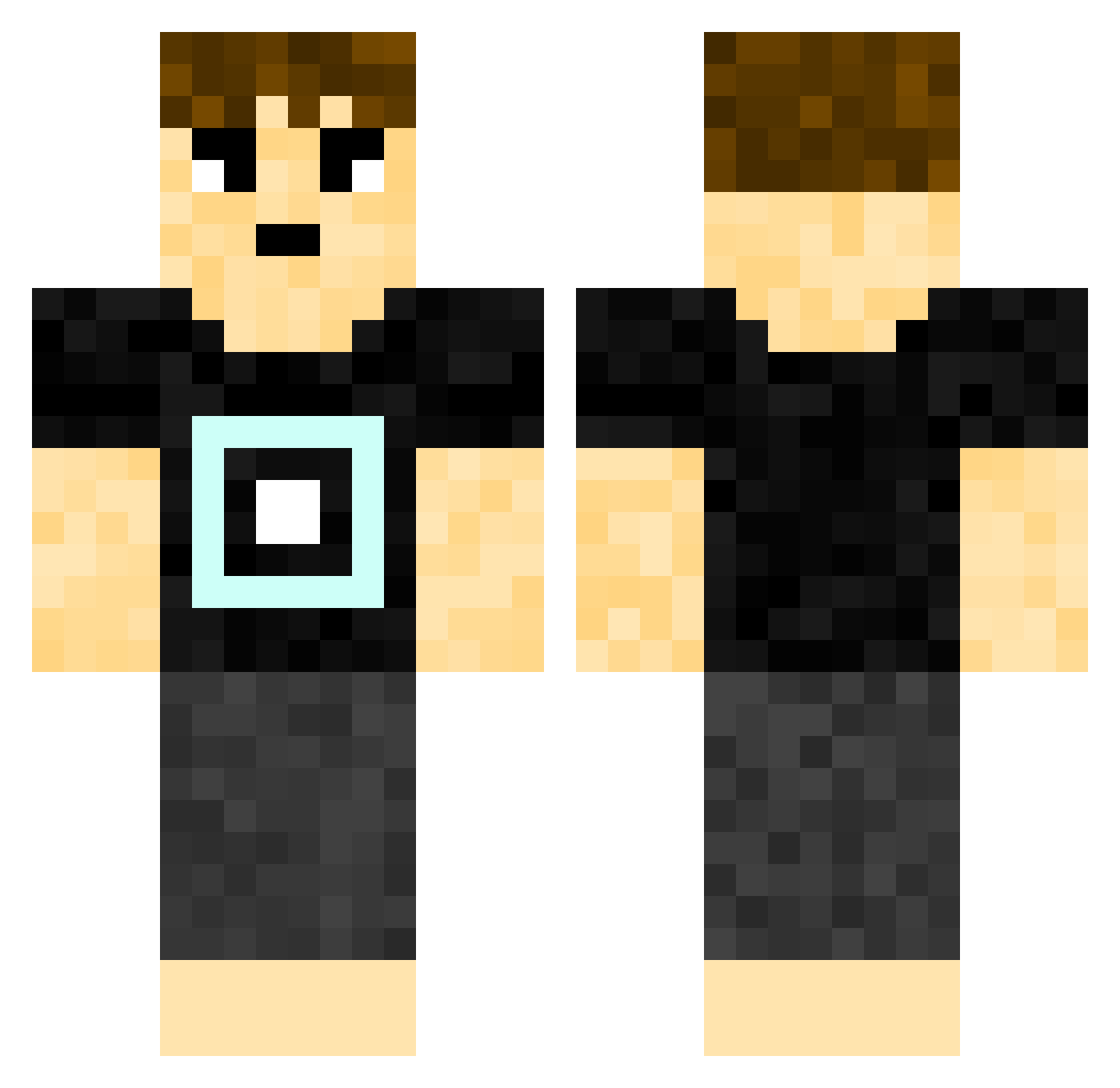 Wvernn Minecraft skin, front and back view