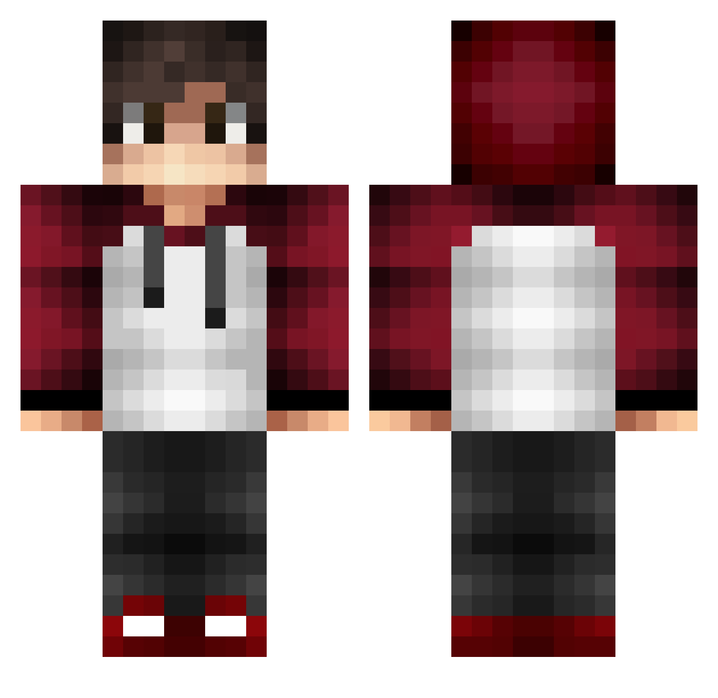 Telminho33 Minecraft skin, front and back view