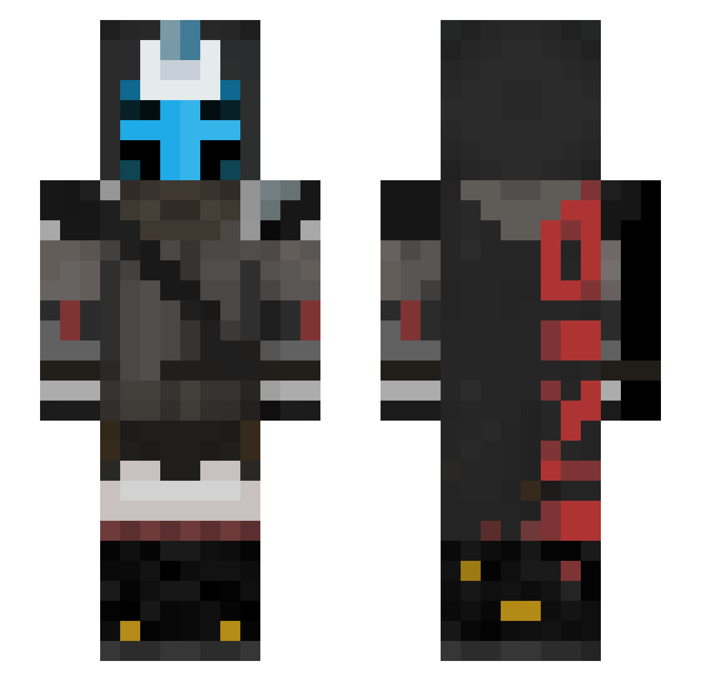ItsMeMythic Minecraft skin, front and back view