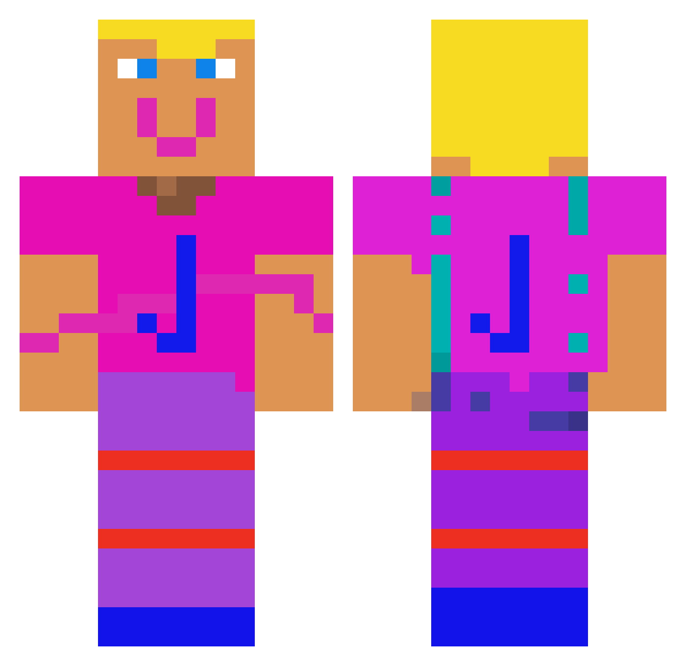 Skipper816 Minecraft skin, front and back view