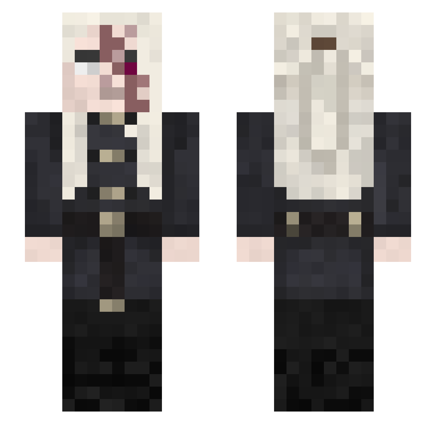 Rektiza Minecraft skin, front and back view
