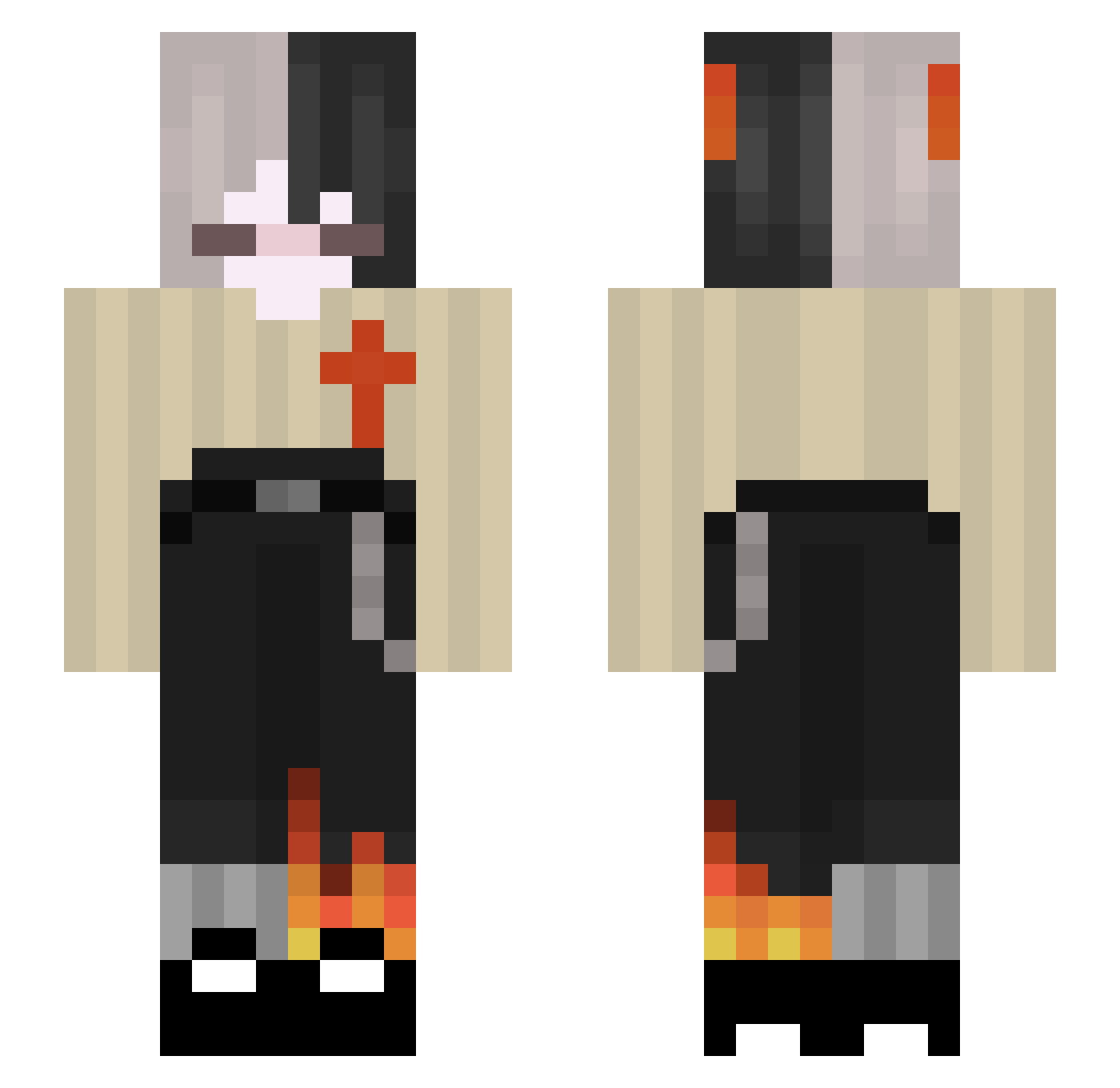 UndyingToastPie Minecraft skin, front and back view