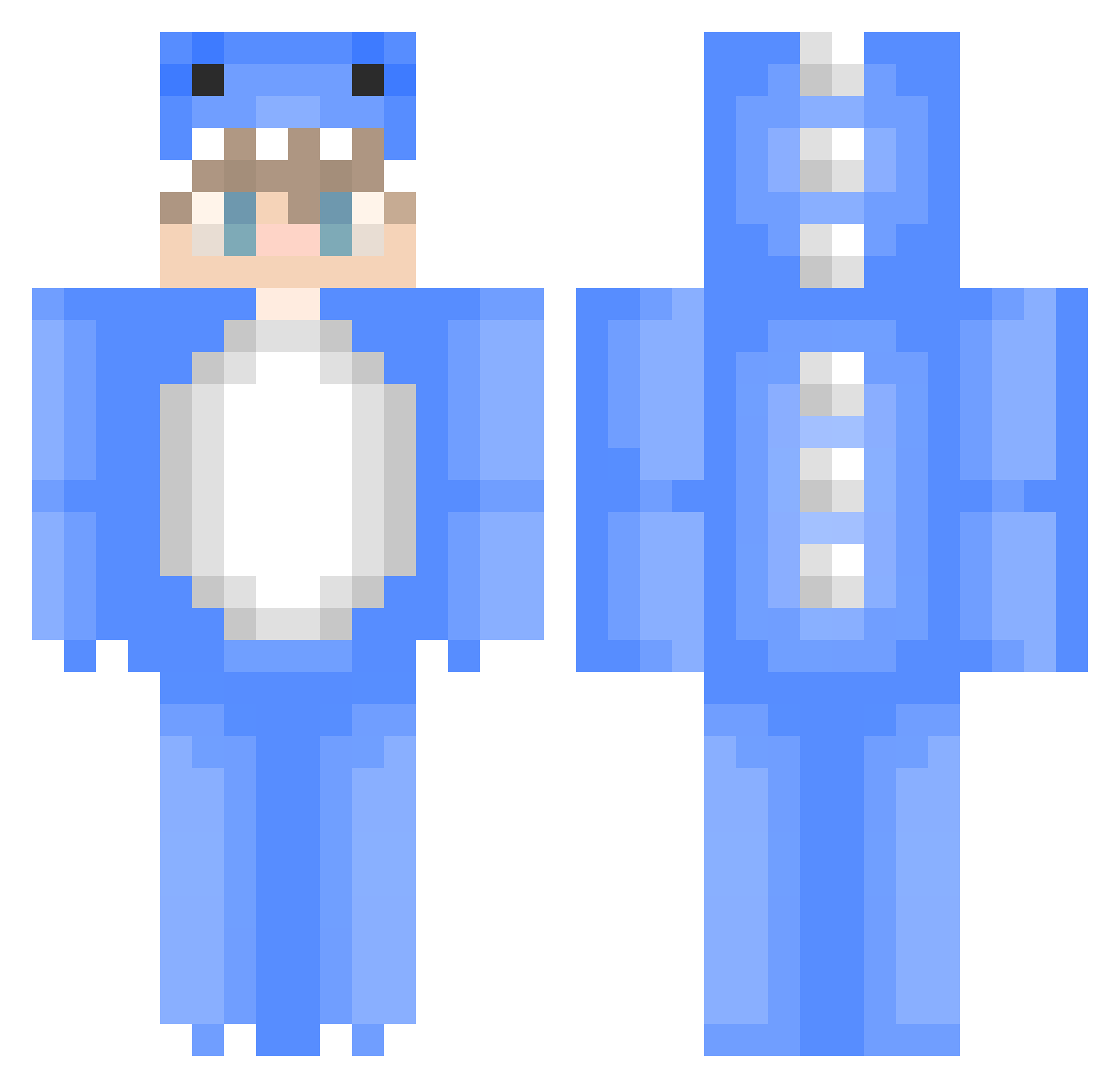 NoodlesYT Minecraft skin, front and back view