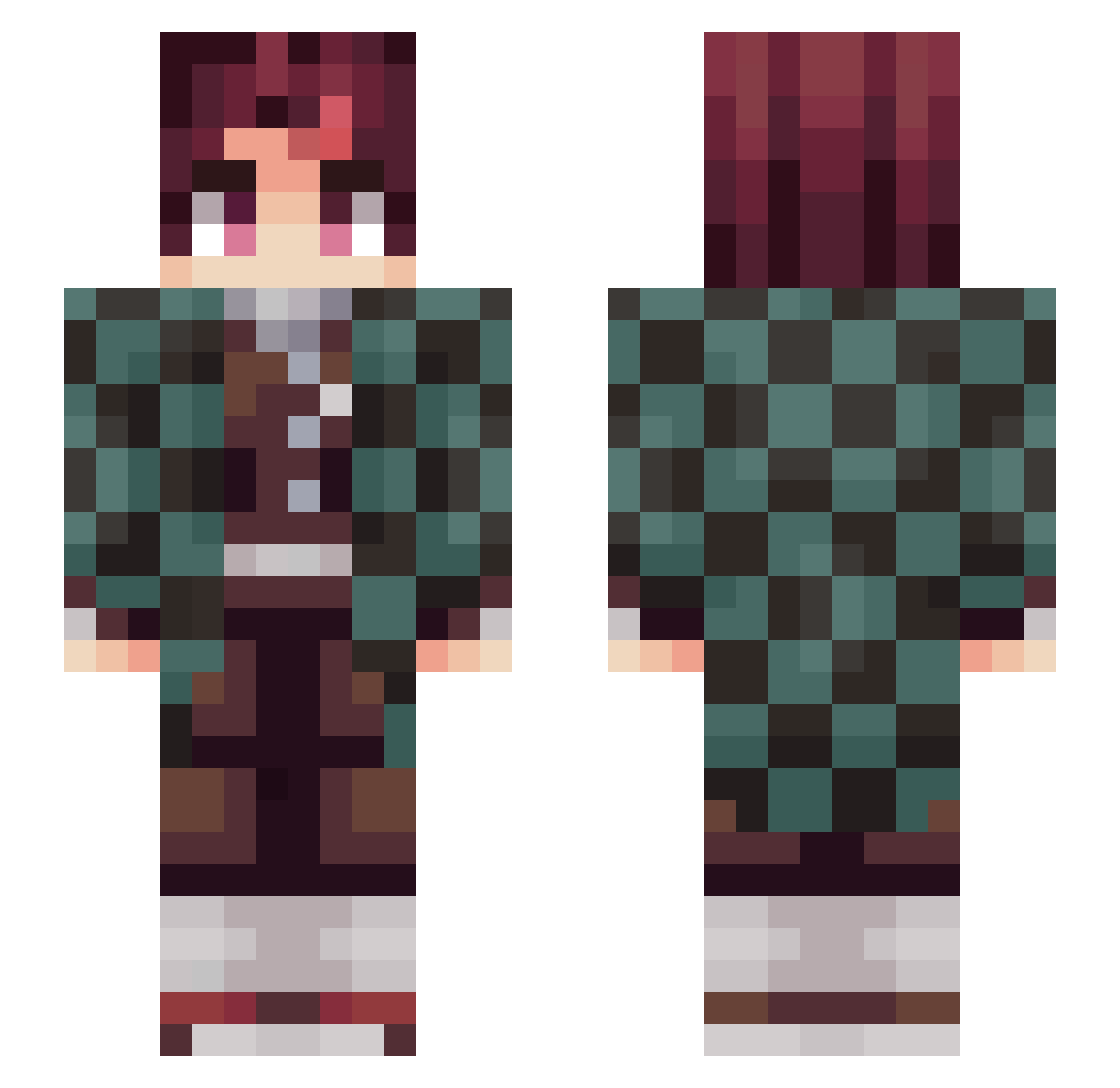 Berti_Birke Minecraft skin, front and back view