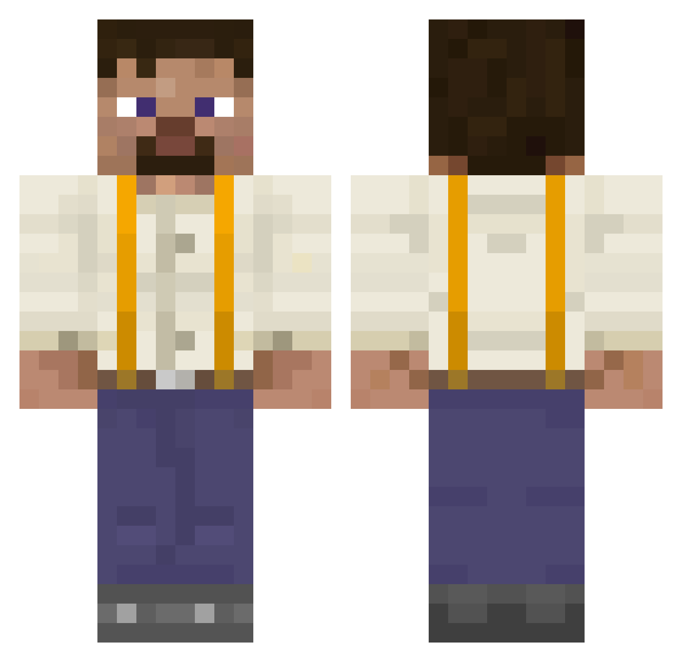 Barbalask Minecraft skin, front and back view