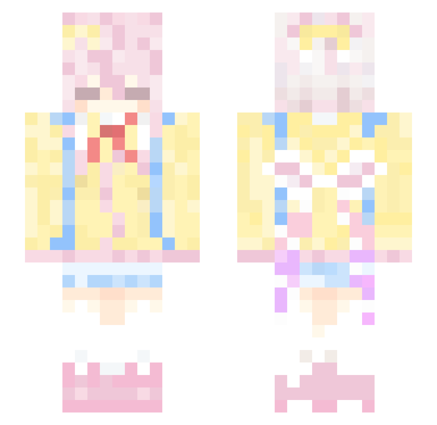 rpzr Minecraft skin, front and back view