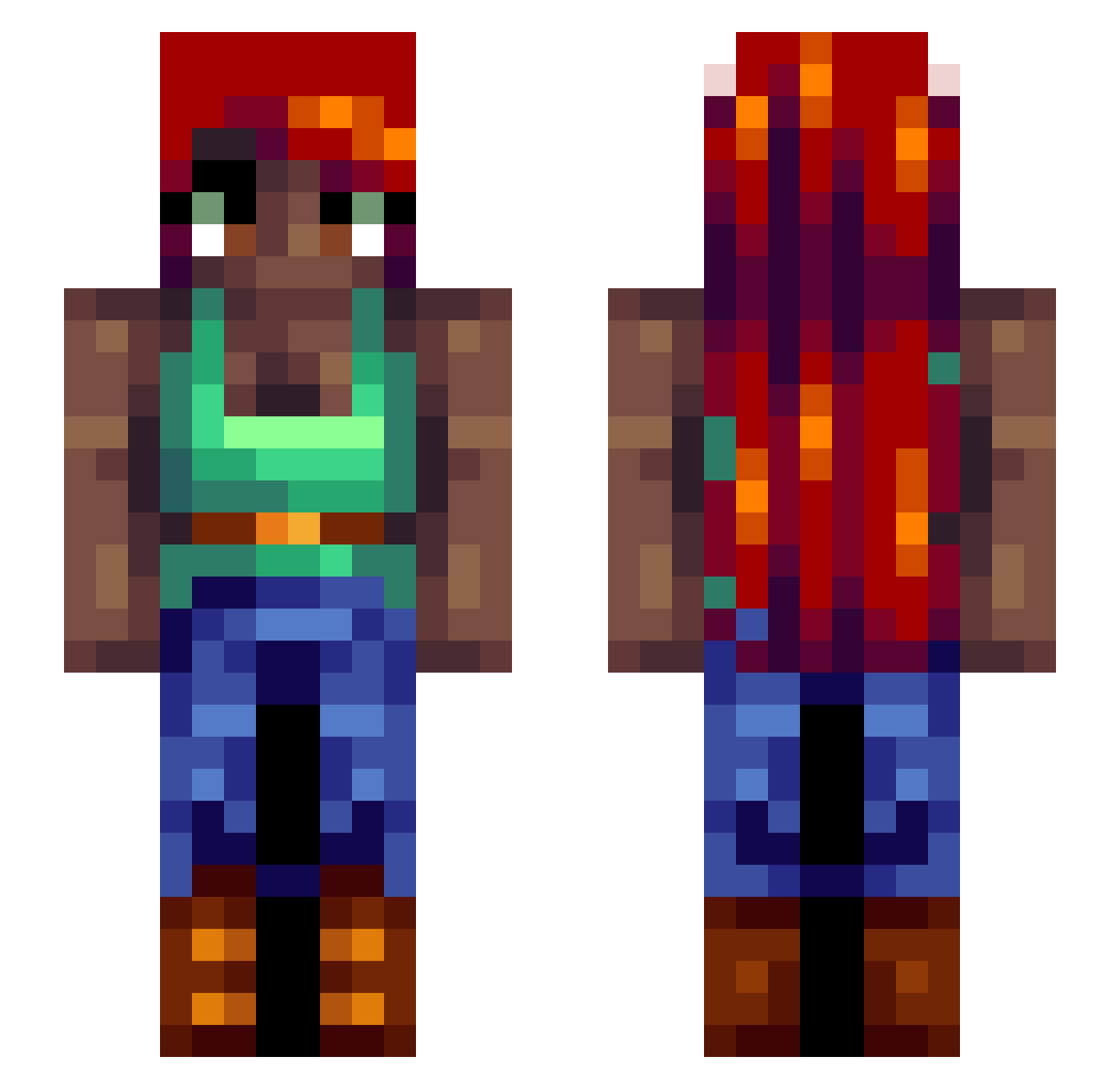 TheOnlyMelonGod Minecraft skin, front and back view