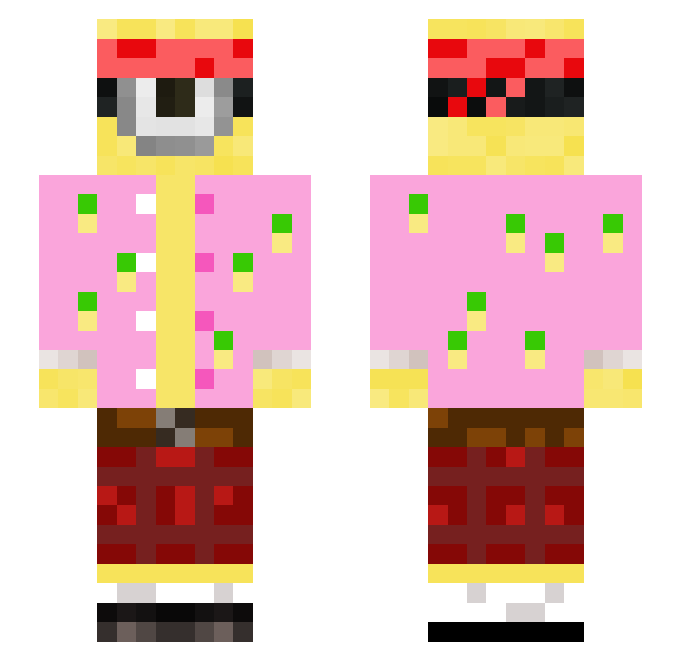 XIIIminion Minecraft skin, front and back view