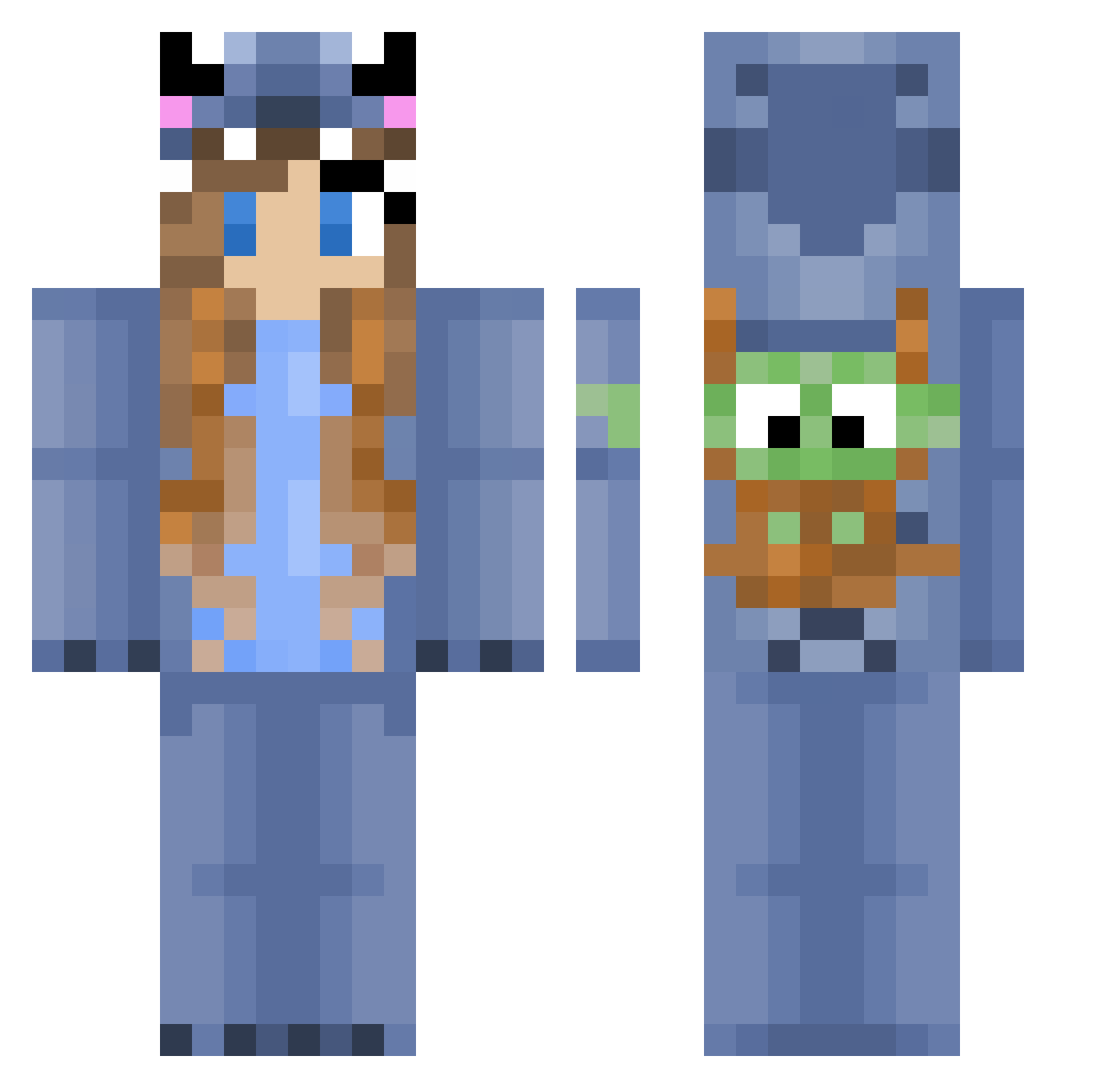 KingSlayer17 Minecraft skin, front and back view