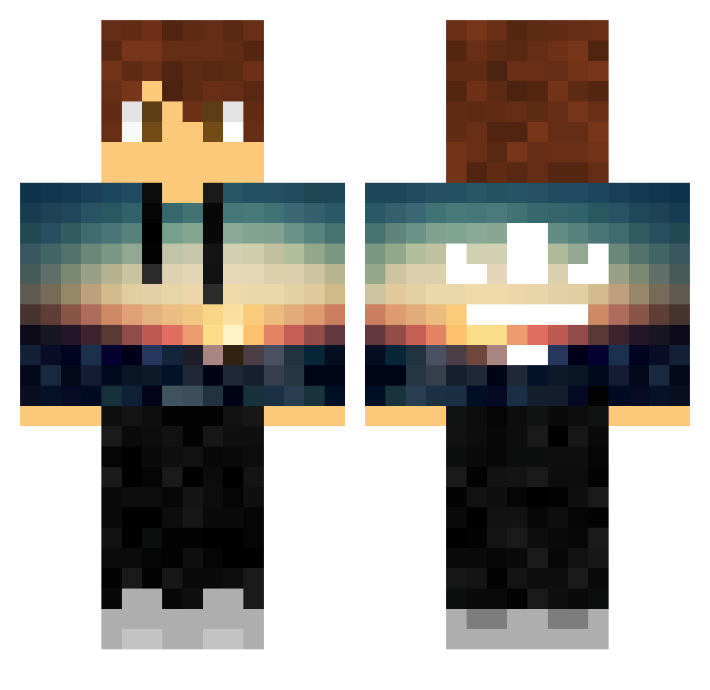 WindowsXPPP Minecraft skin, front and back view