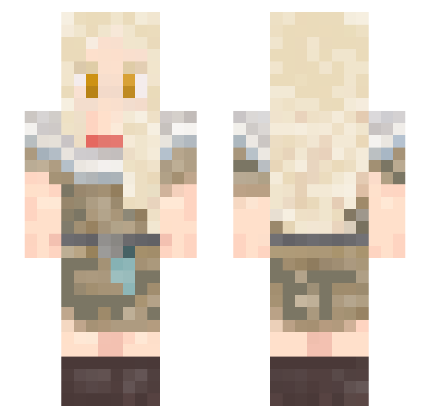 Arachela Minecraft skin, front and back view