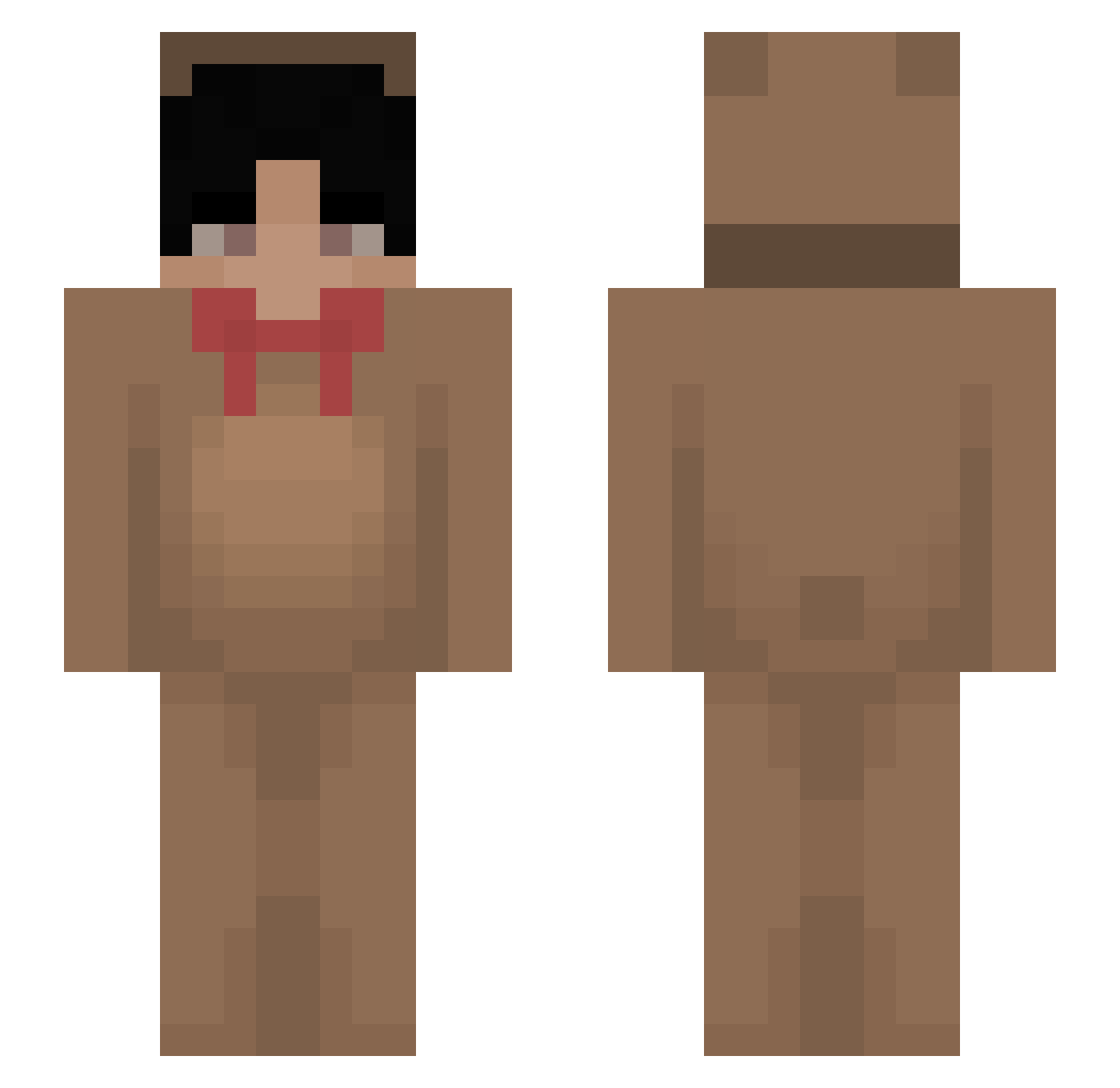 earth2be Minecraft skin, front and back view