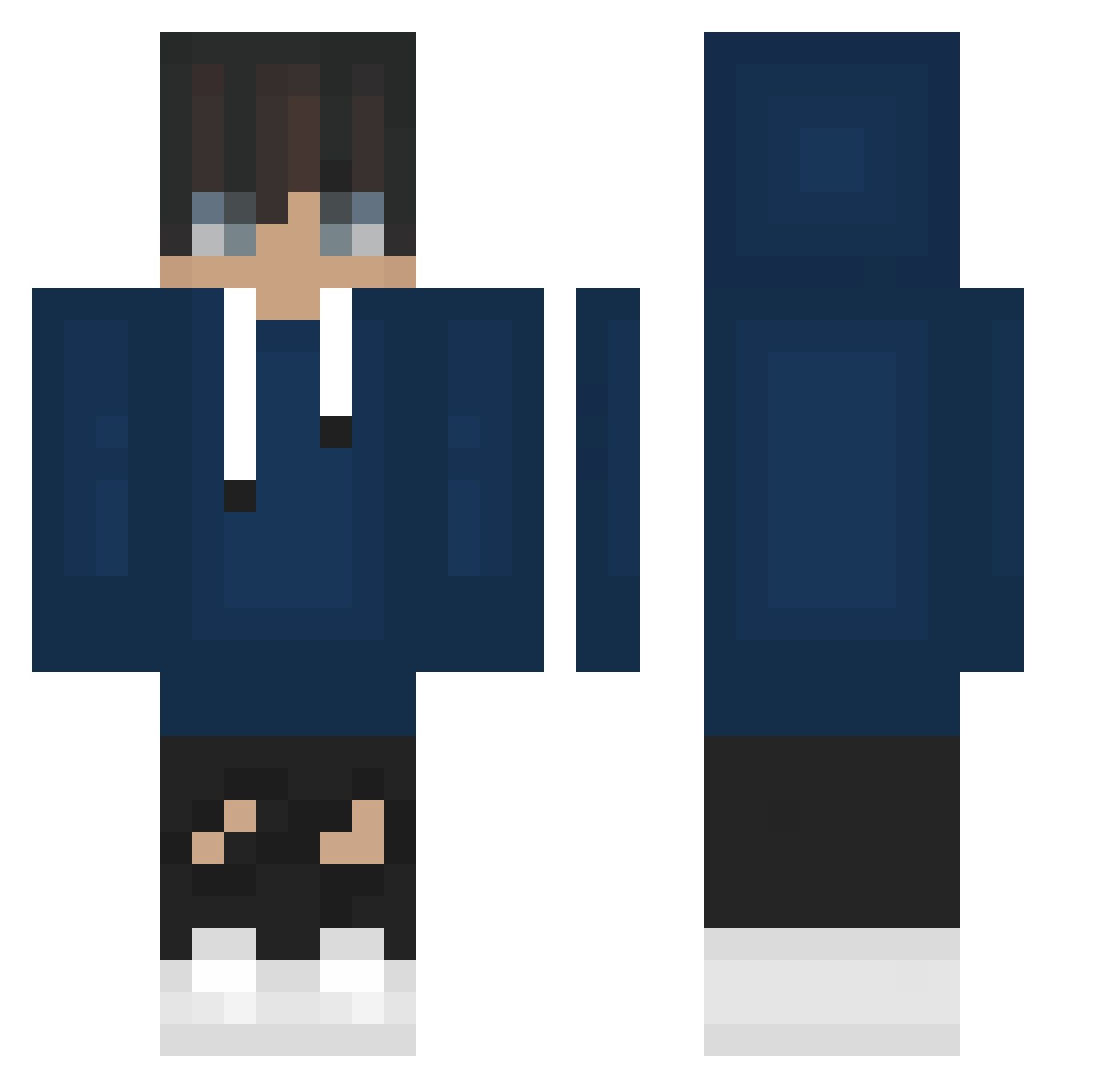 Tattooist Minecraft skin, front and back view