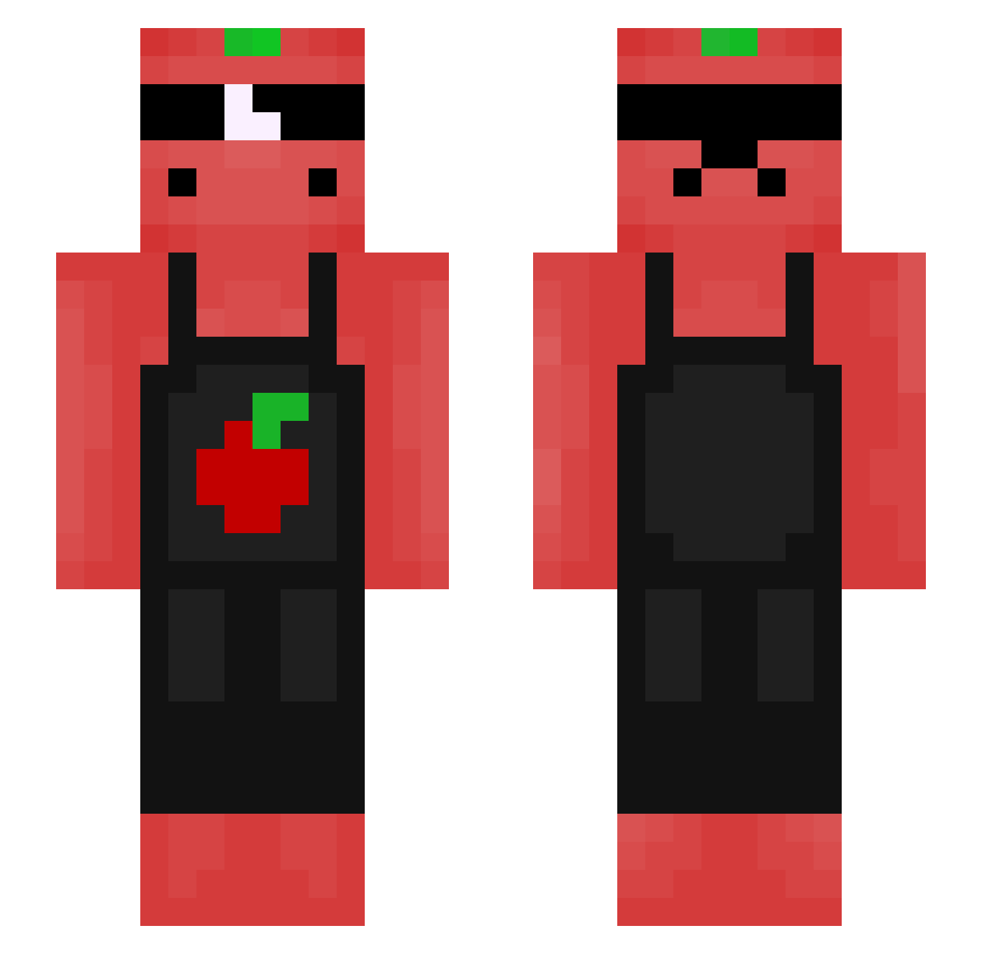 Fulness Minecraft skin, front and back view