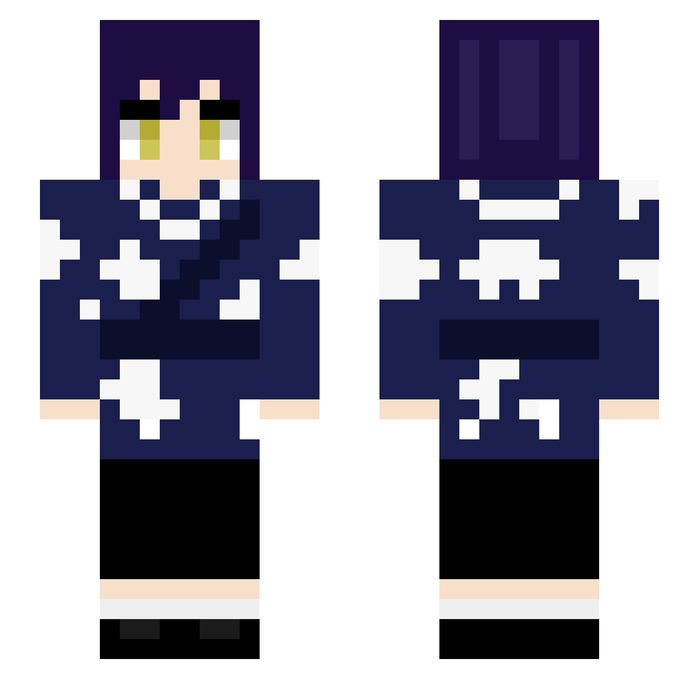 Rin_Kito Minecraft skin, front and back view
