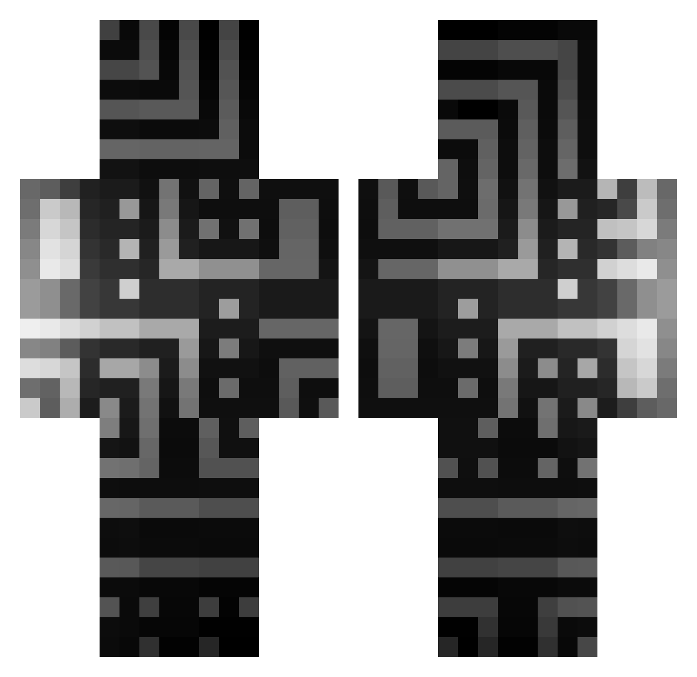 quawaver Minecraft skin, front and back view