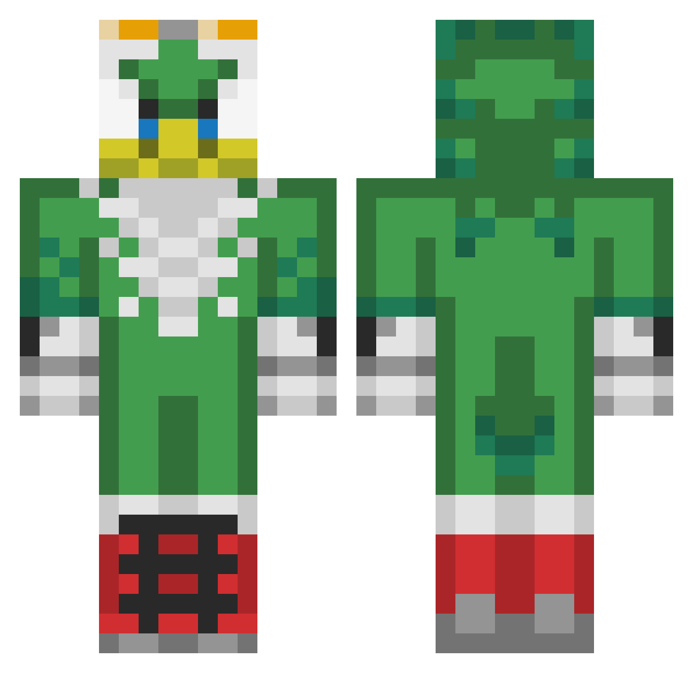 Equivalency Minecraft skin, front and back view