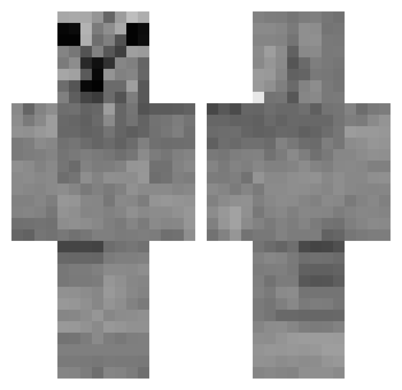akumake Minecraft skin, front and back view