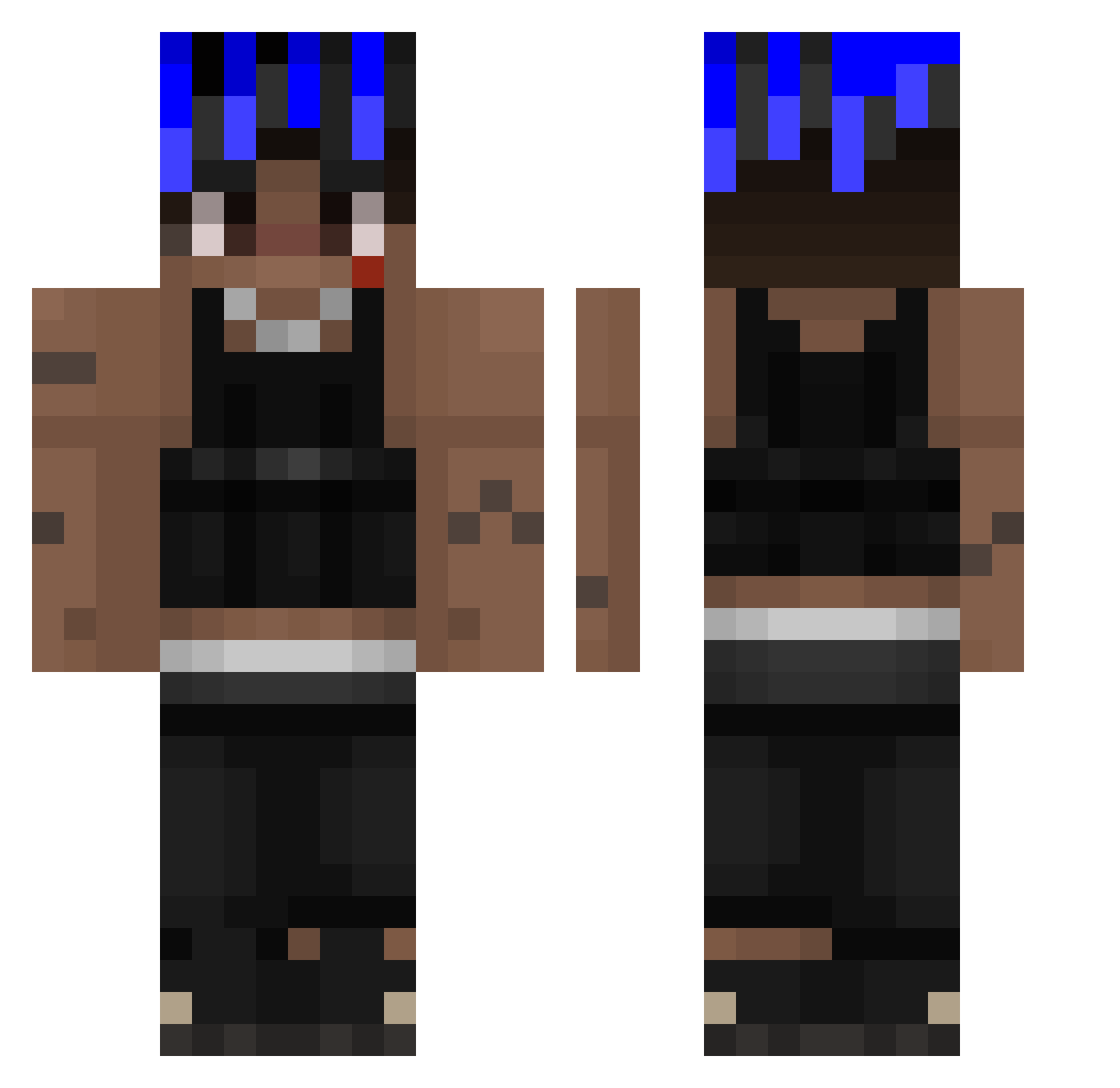 RGGH Minecraft skin, front and back view