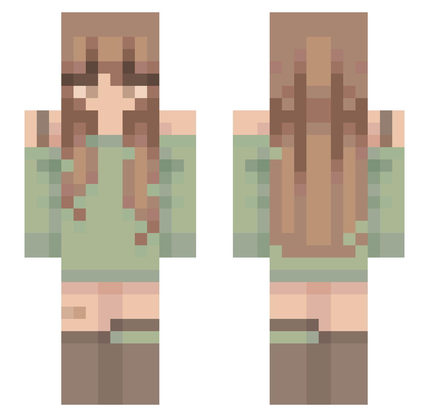 Thea_69 Minecraft skin, front and back view